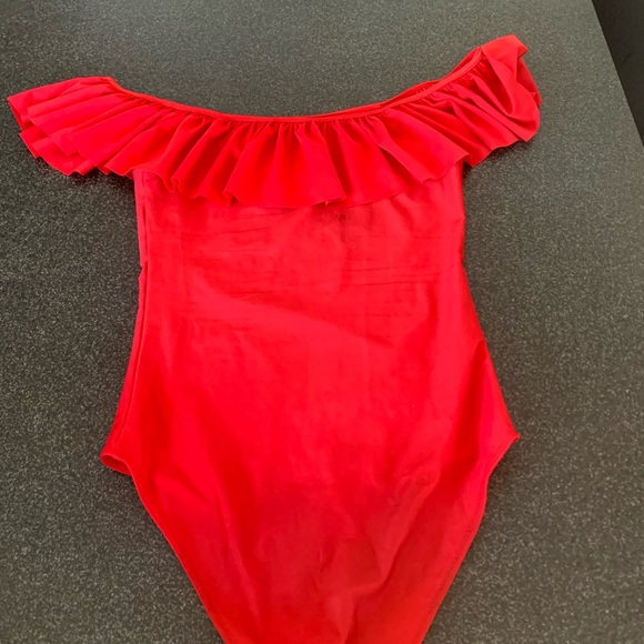Red one piece bathing suit - Picture 2 of 2